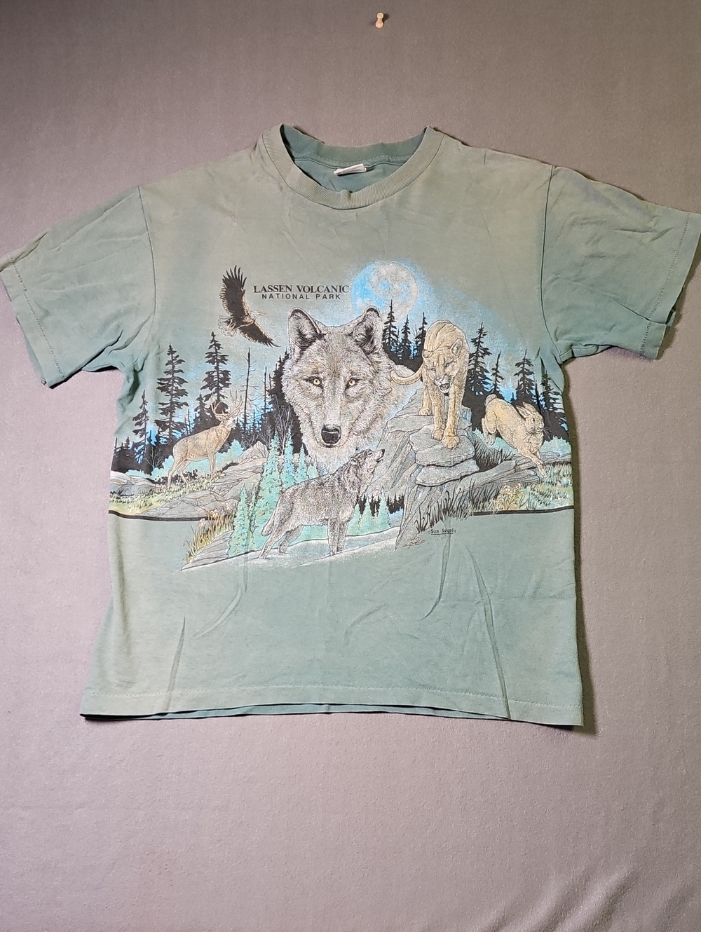 Vintage 1990s Lassen Volcanic National Park Wildlife Graphic Tee Single Stitch